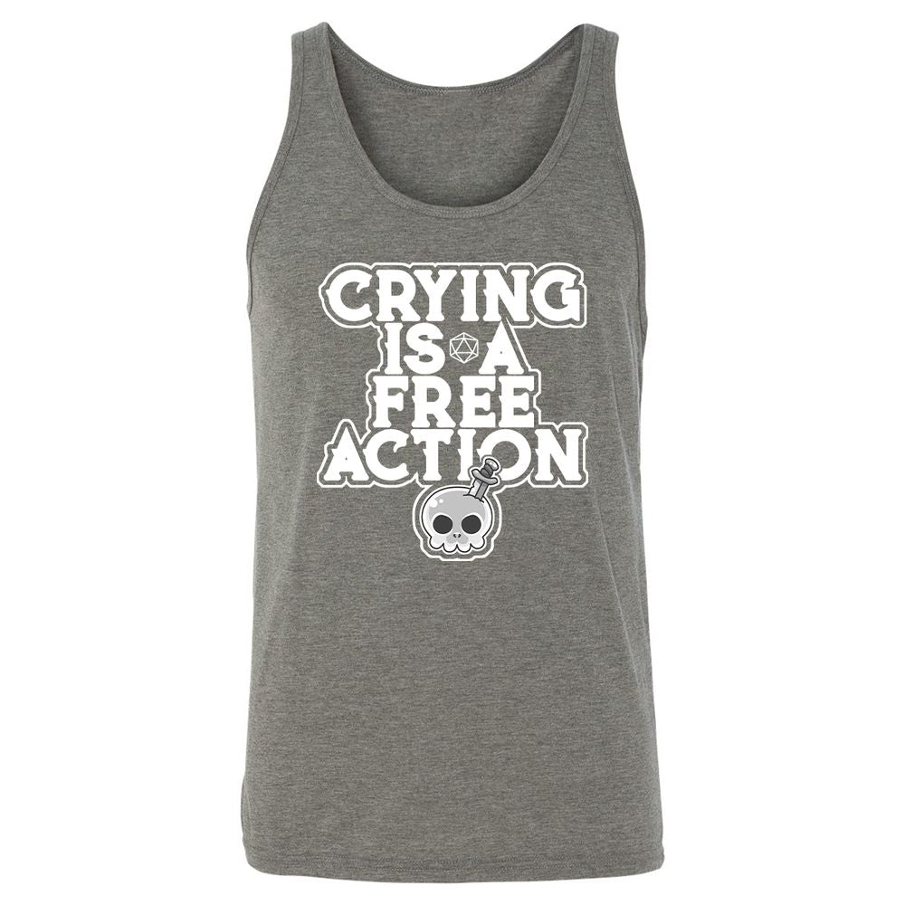 Crying Is A Free Action Unisex Jersey Tank - Grey Triblend - 8