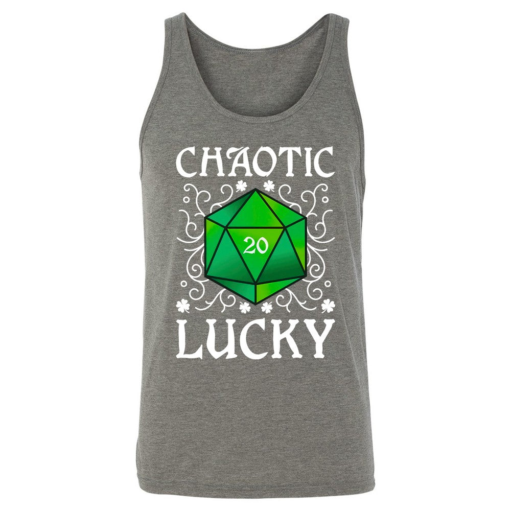 Chaotic Lucky D20 Dice Unisex Jersey Tank - Grey Triblend - 8