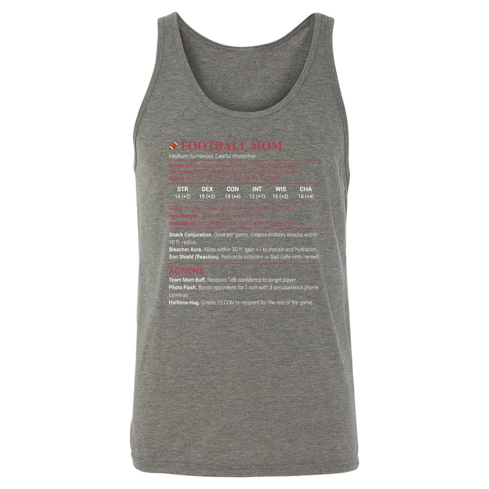 Football Mom Unisex Jersey Tank - Grey Triblend - 8