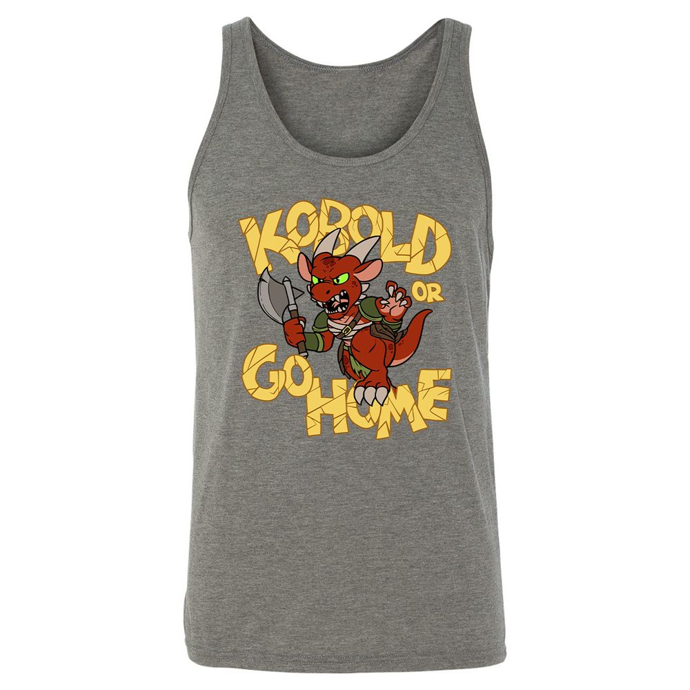 Kobold Or Go Home Unisex Jersey Tank - Grey Triblend - 8