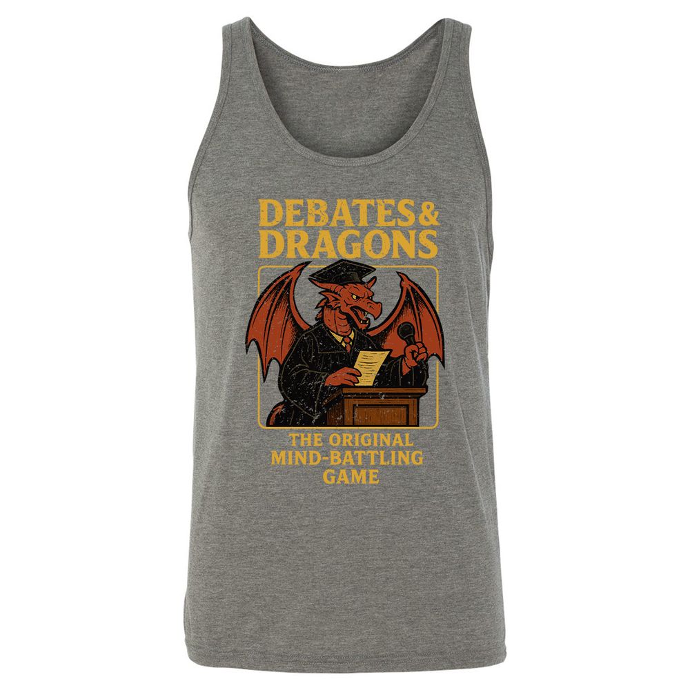 Debates & Dragons Unisex Jersey Tank - Grey Triblend - 8