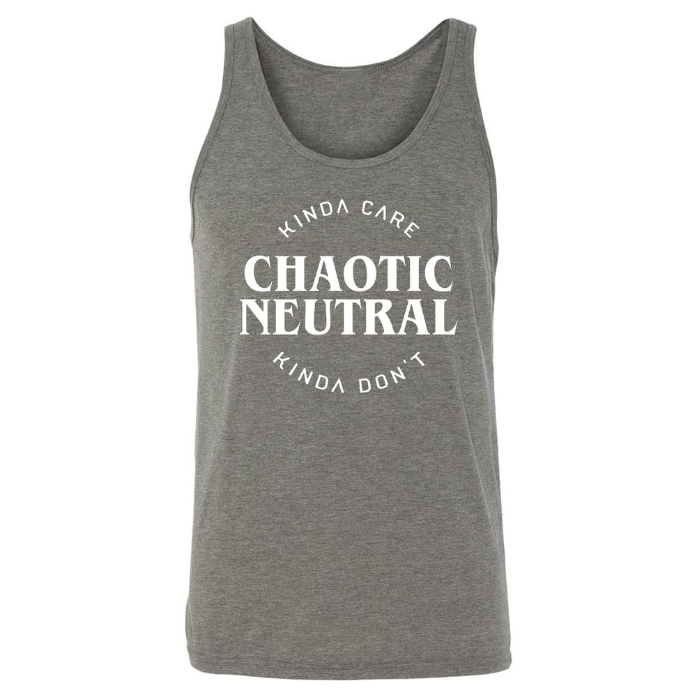 Chaotic Neutral Alignment Kinda Care Kinda Don't Unisex Jersey Tank - Grey Triblend - 8