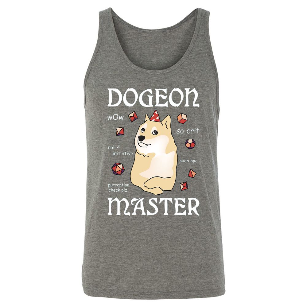 Dogeon Master Unisex Jersey Tank - Grey Triblend - 8