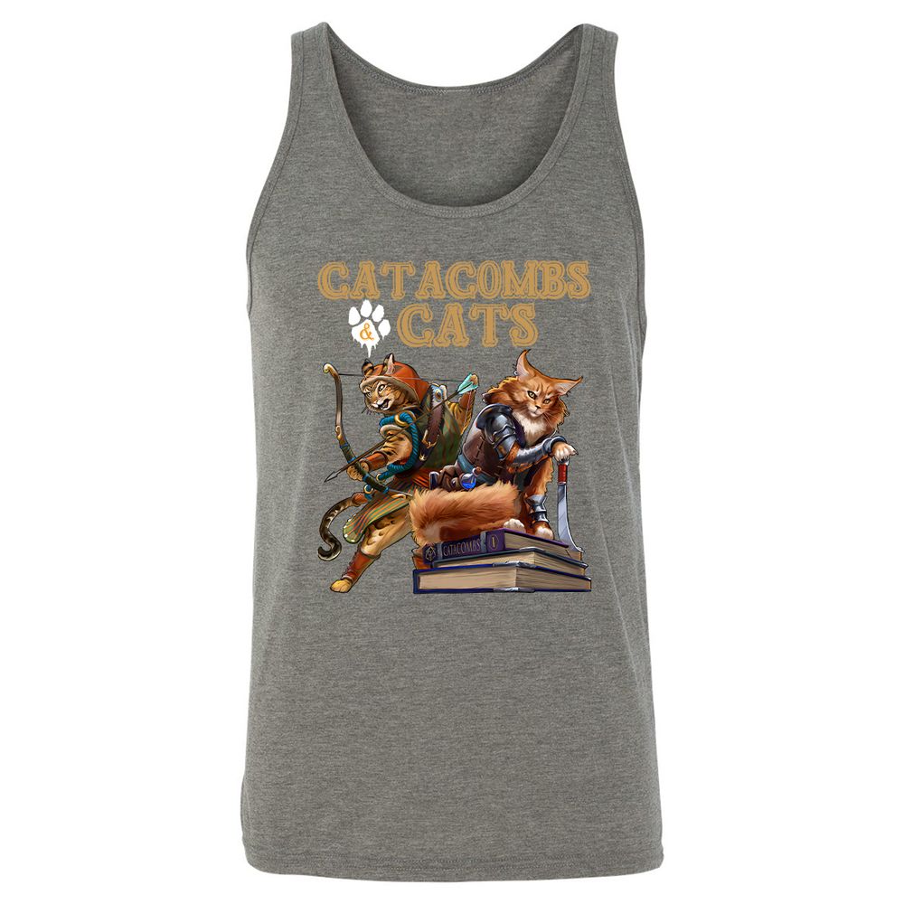 Catacombs & Cats Unisex Jersey Tank - Grey Triblend - 8