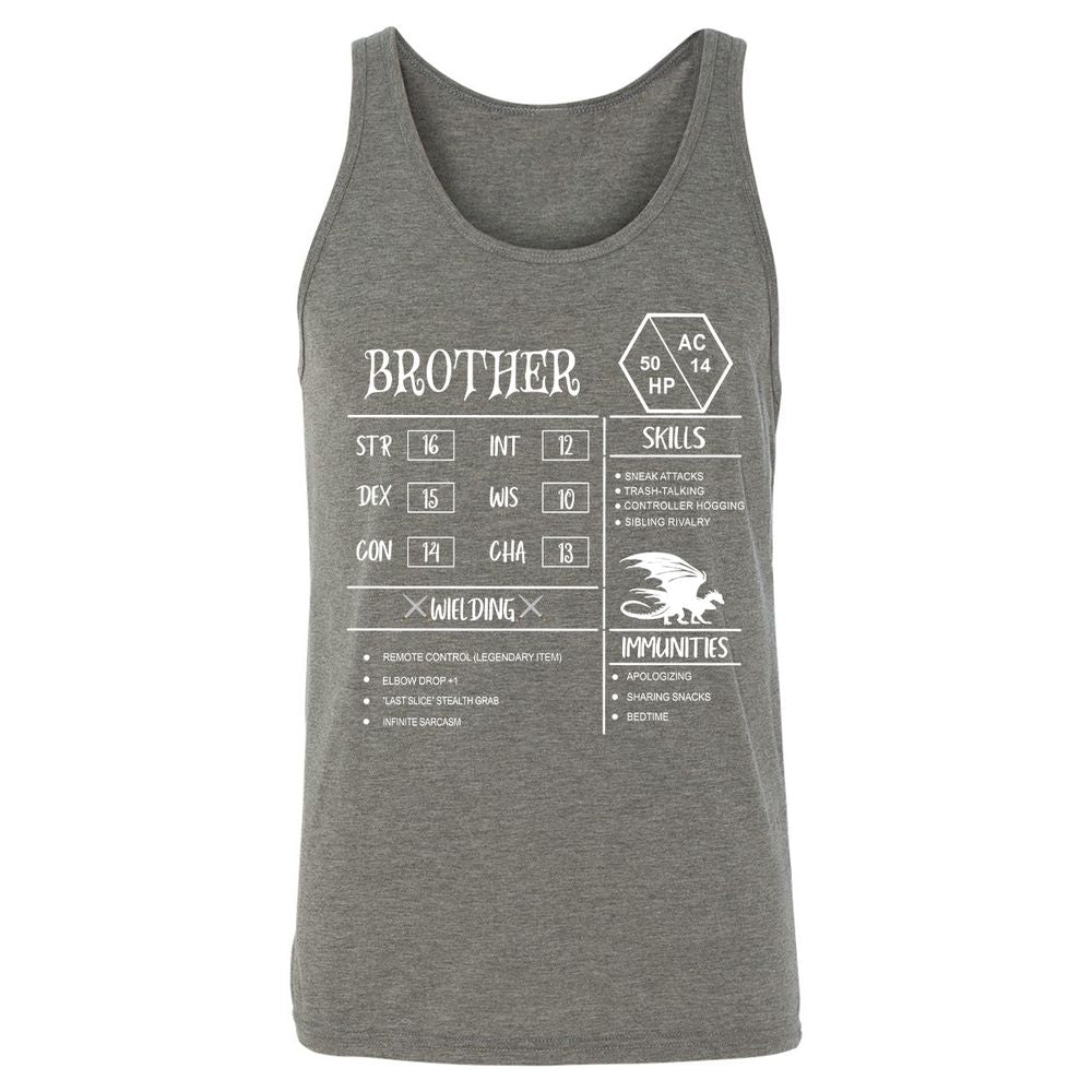 Brother Stats Unisex Jersey Tank - Grey Triblend - 8
