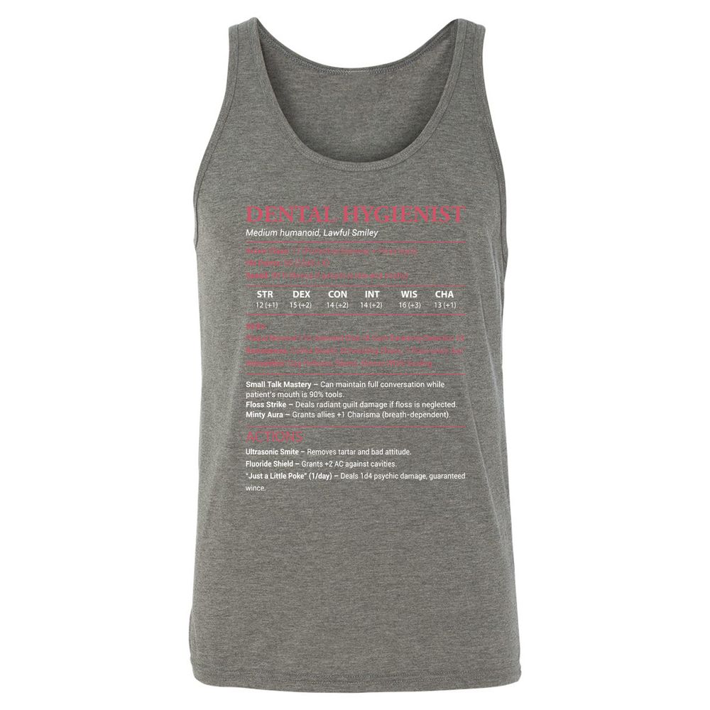 Dental Hygienist Unisex Jersey Tank - Grey Triblend - 8