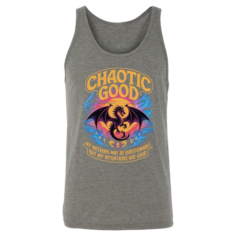 Chaotic Good Unisex Jersey Tank - Grey Triblend - 8
