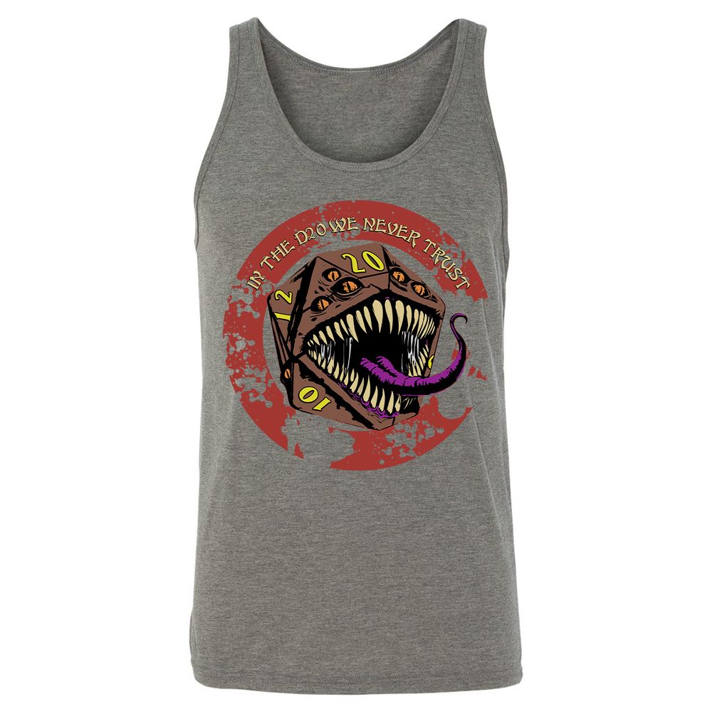 In The D20 We Never Trust Unisex Jersey Tank - Grey Triblend - 8