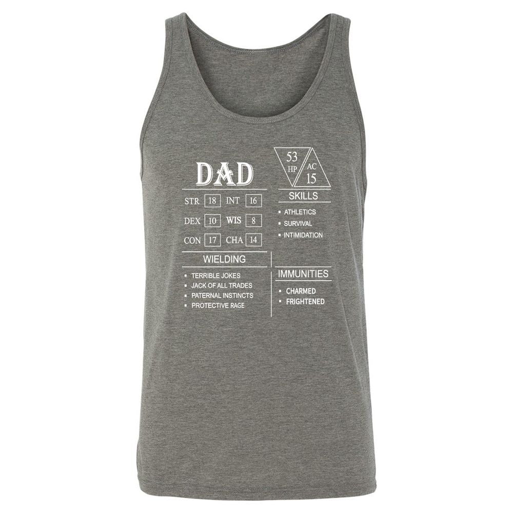Dad Stat Block Unisex Jersey Tank - Grey Triblend - 8