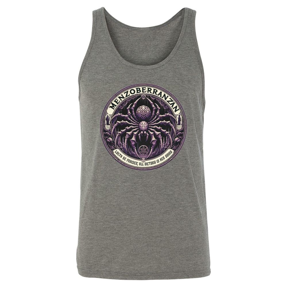 Menzoberranzan Lolth Be Praised Unisex Jersey Tank - Grey Triblend - 8