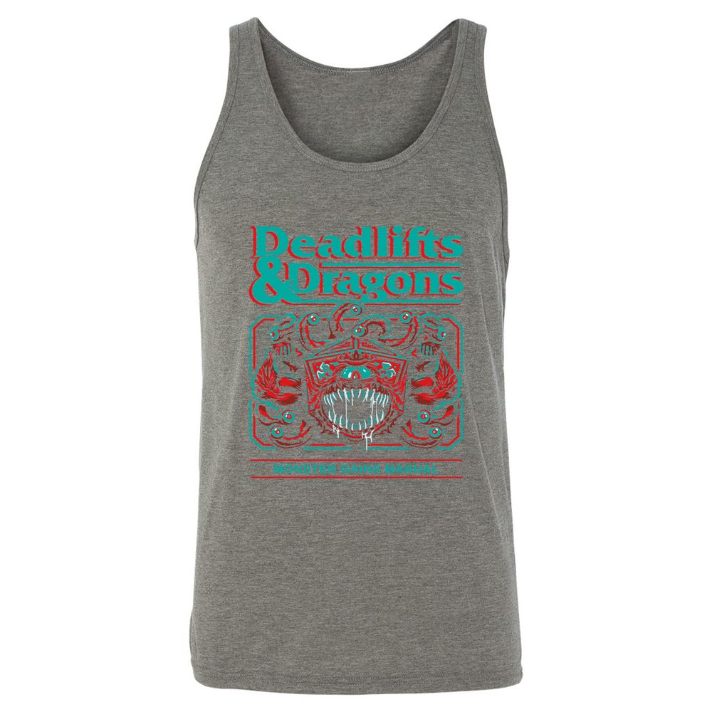 Deadlifts & Dragons Beholder - Grey Triblend - 8