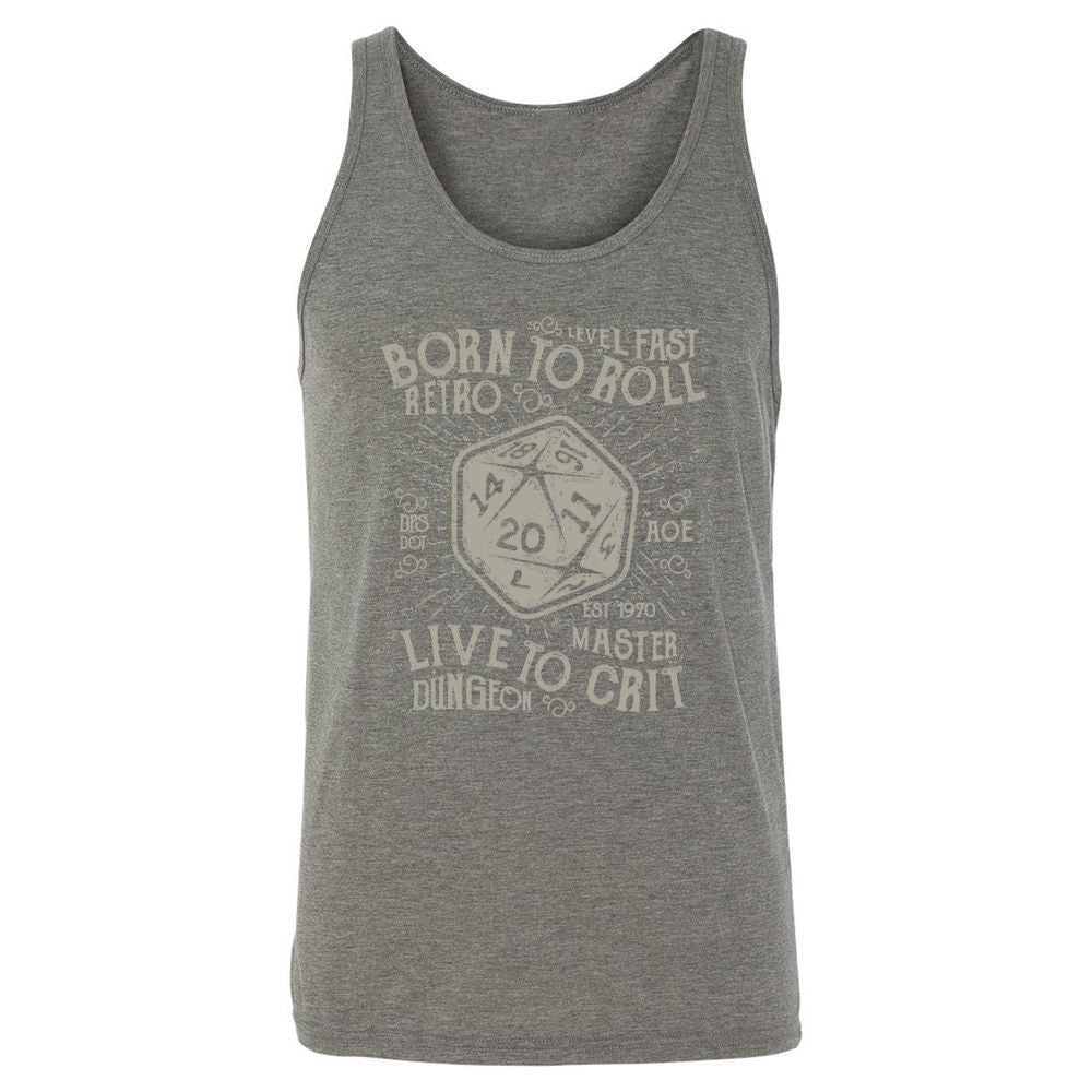 Born To Roll Live To Crit Unisex Jersey Tank - Grey Triblend - 8
