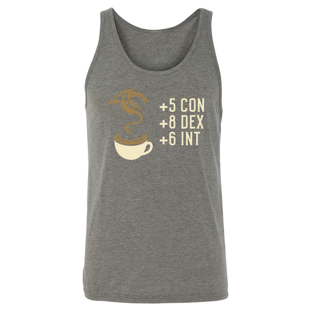 Coffee Dragon Unisex Jersey Tank - Grey Triblend - 8