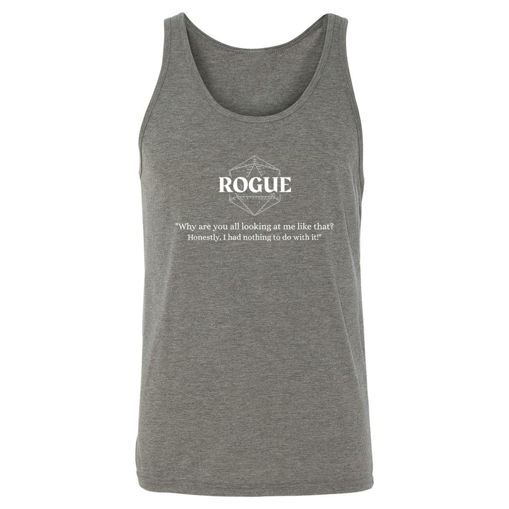 Rogue – Why Are You All Looking At Me Like That Unisex Jersey Tank - Grey Triblend - 8