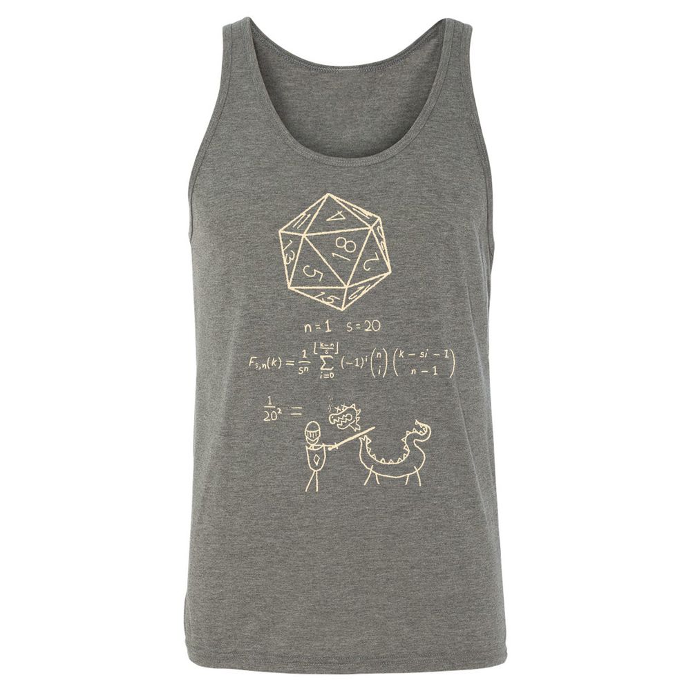 Science Of20 Sided Dice Unisex Jersey Tank - Grey Triblend - 8