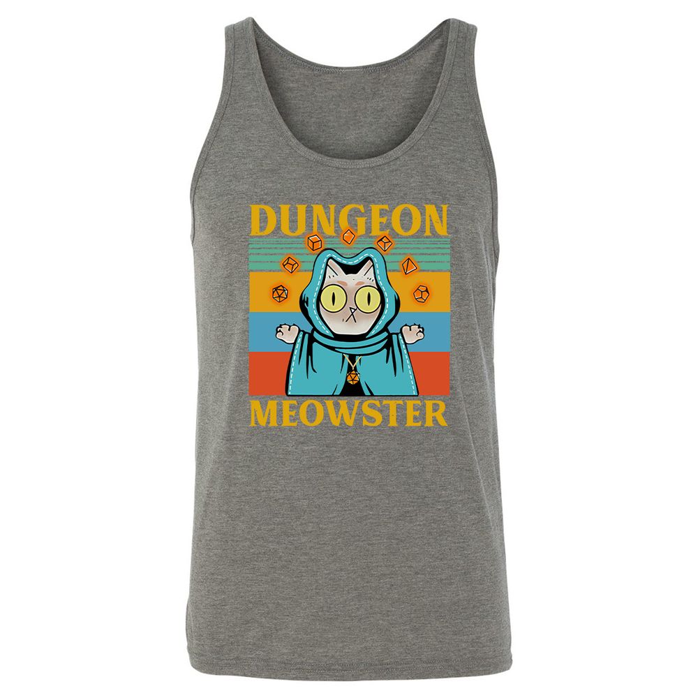 Dungeon Meowster Unisex Jersey Tank - Grey Triblend - 8