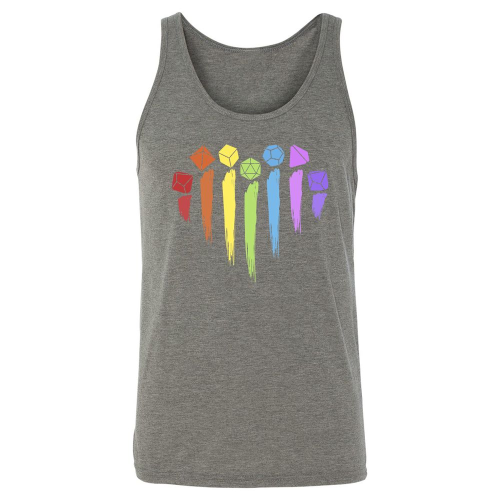 Dice Rainbow Heart Shape - Grey Triblend - 8