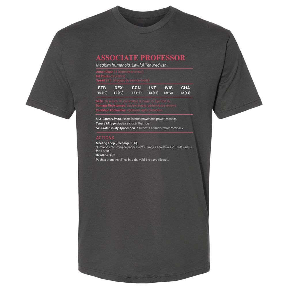 Associate Professor Stats Premium Unisex T-Shirt - Heavy Metal - 8