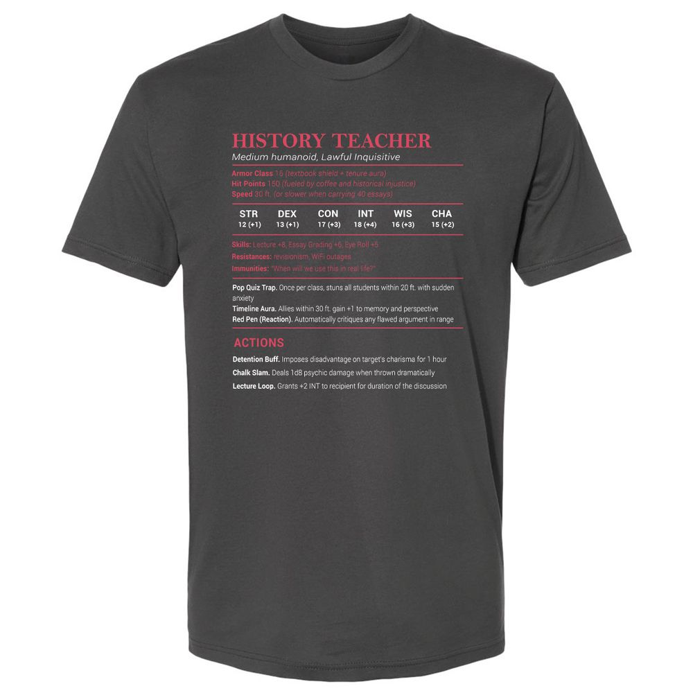 History Teacher Premium Unisex T-Shirt - Heavy Metal - 8
