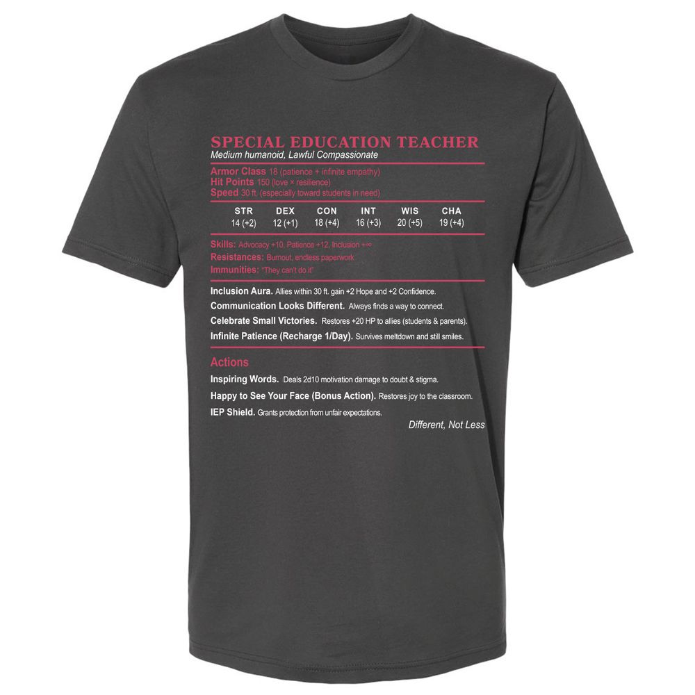 Special Education Teacher Premium Unisex T-Shirt - Heavy Metal - 8