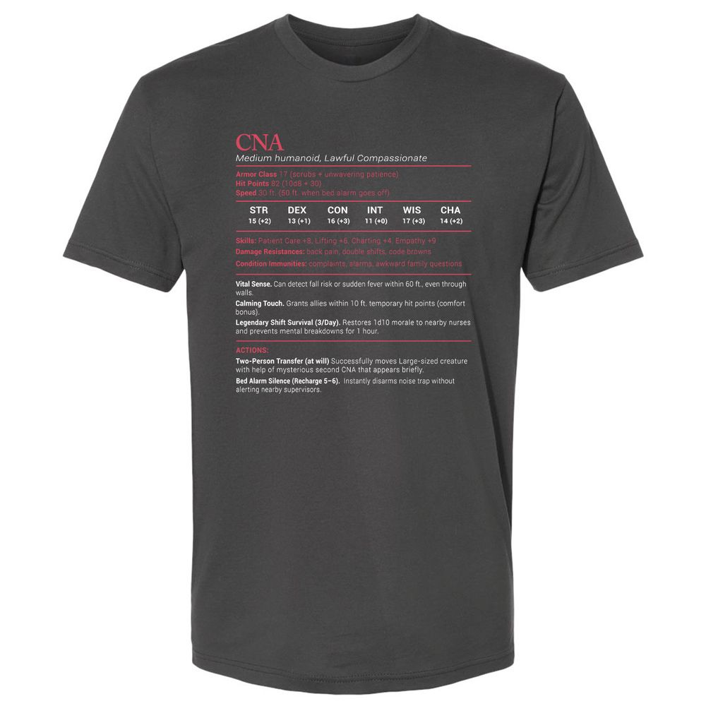 CNA Stats Premium Unisex T-Shirt - Heavy Metal - 8