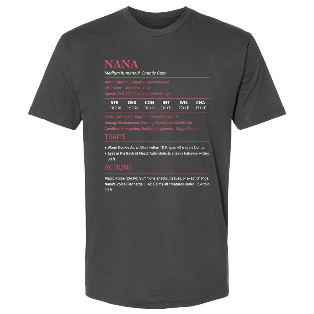 Nana Stats Premium Unisex T-Shirt - Heavy Metal - 8