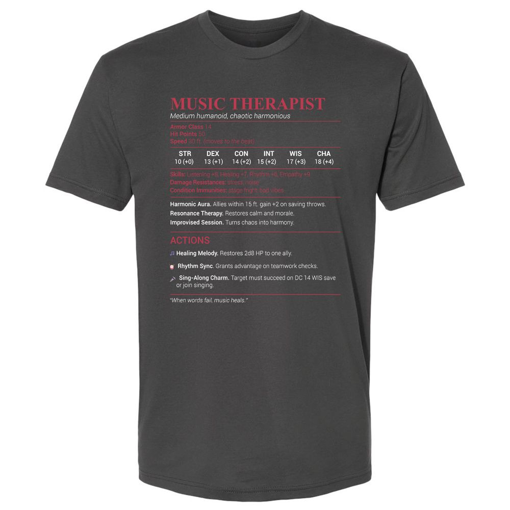 Music Therapist Premium Unisex T-Shirt - Heavy Metal - 8