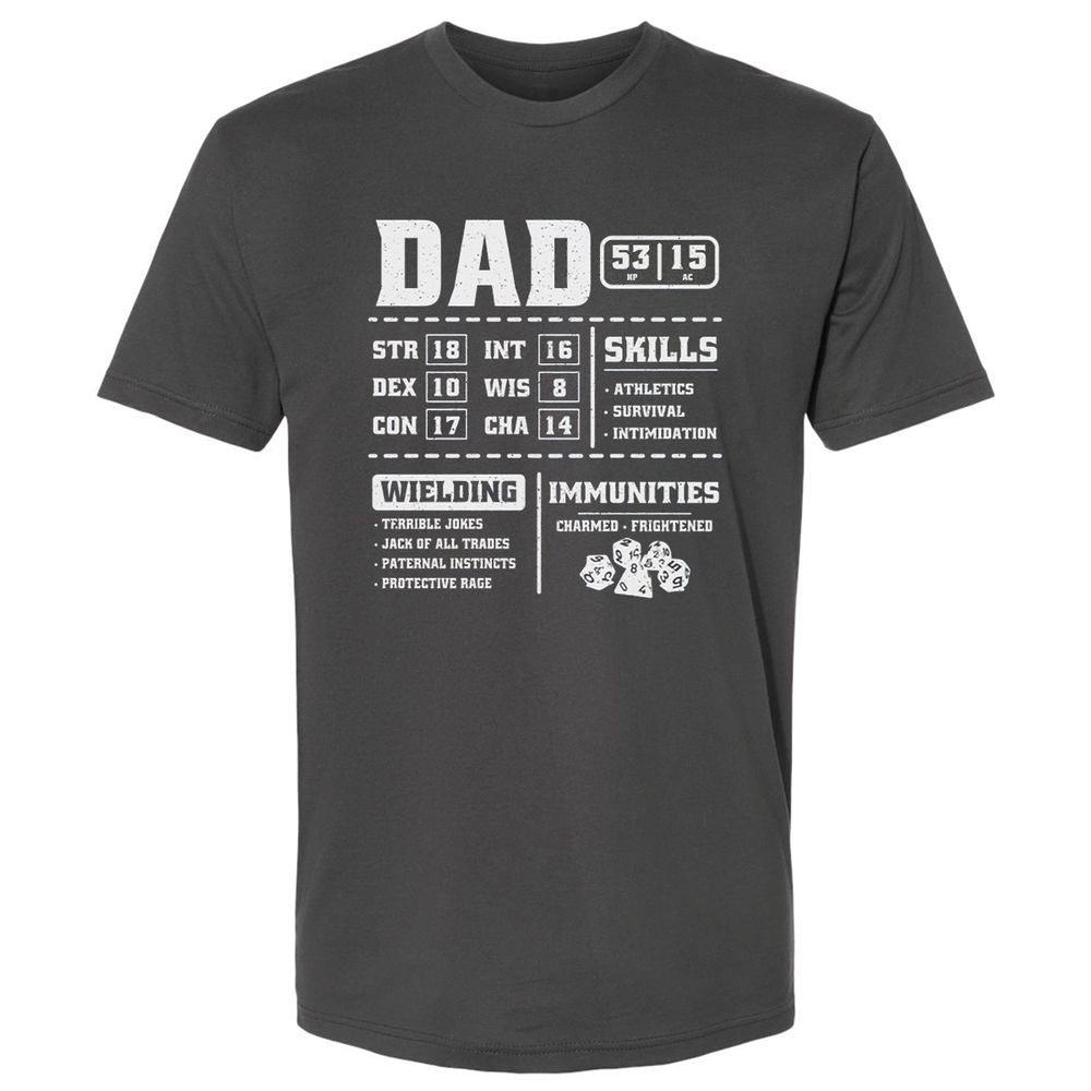 Dad Stat Block 2 Premium Unisex T-Shirt - Heavy Metal - 8