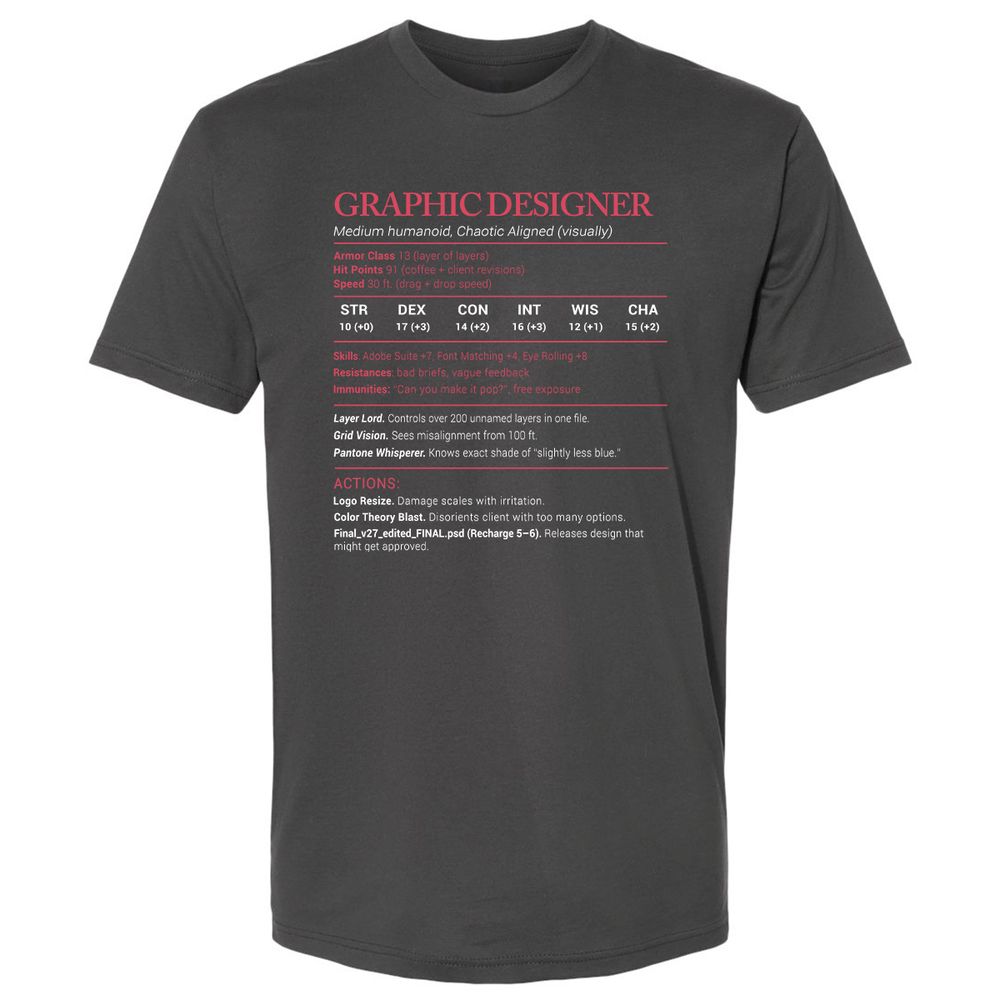 Graphic Designer Stats Premium Unisex T-Shirt - Heavy Metal - 8