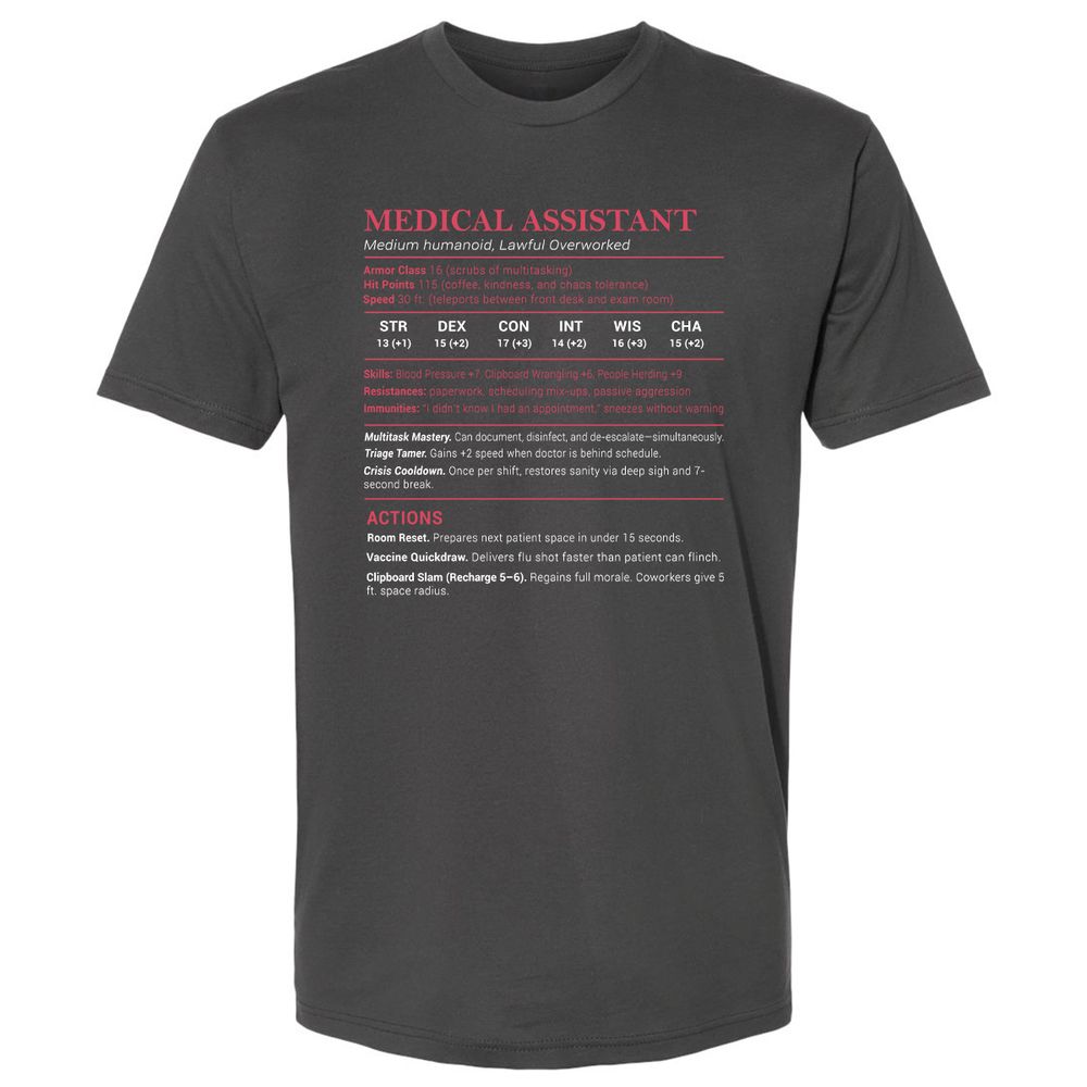 Medical Assistant Stats Premium Unisex T-Shirt - Heavy Metal - 8