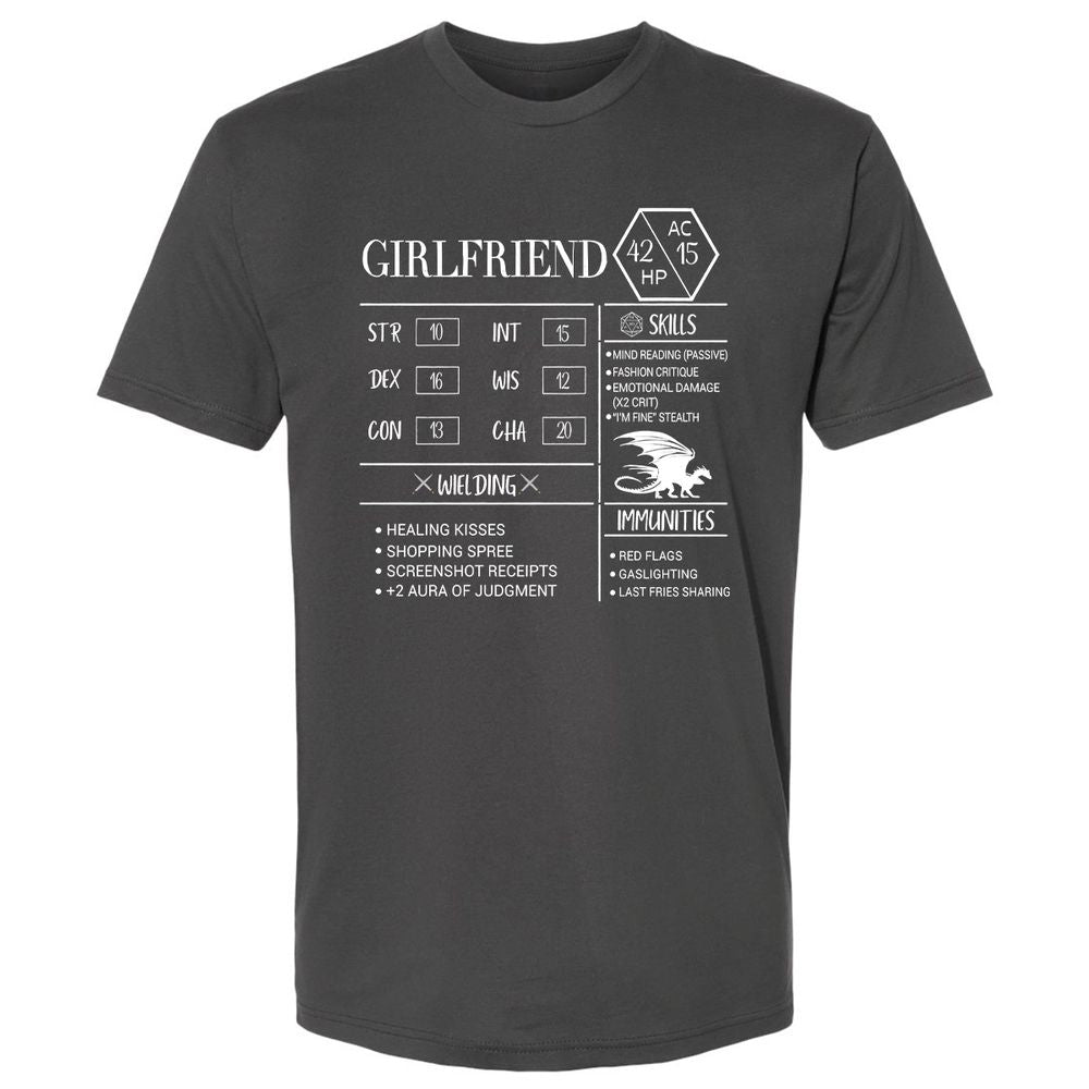 Girlfriend Stats Premium Unisex T-Shirt - Heavy Metal - 8
