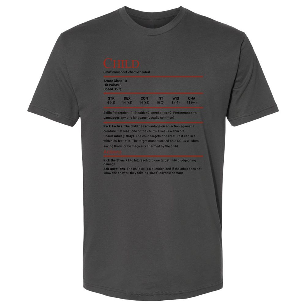 Child Stats Premium Unisex T-Shirt - Heavy Metal - 8