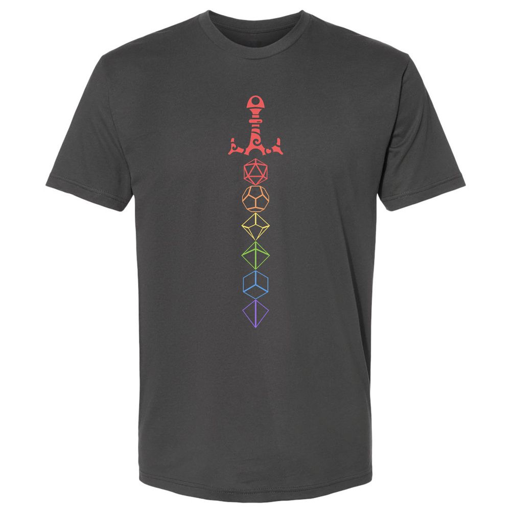 Rainbow Dice Sword LGBT Premium Unisex T-Shirt - Heavy Metal - 8