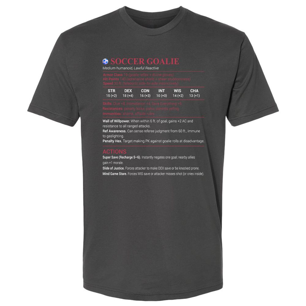 Soccer Goalie Premium Unisex T-Shirt - Heavy Metal - 8