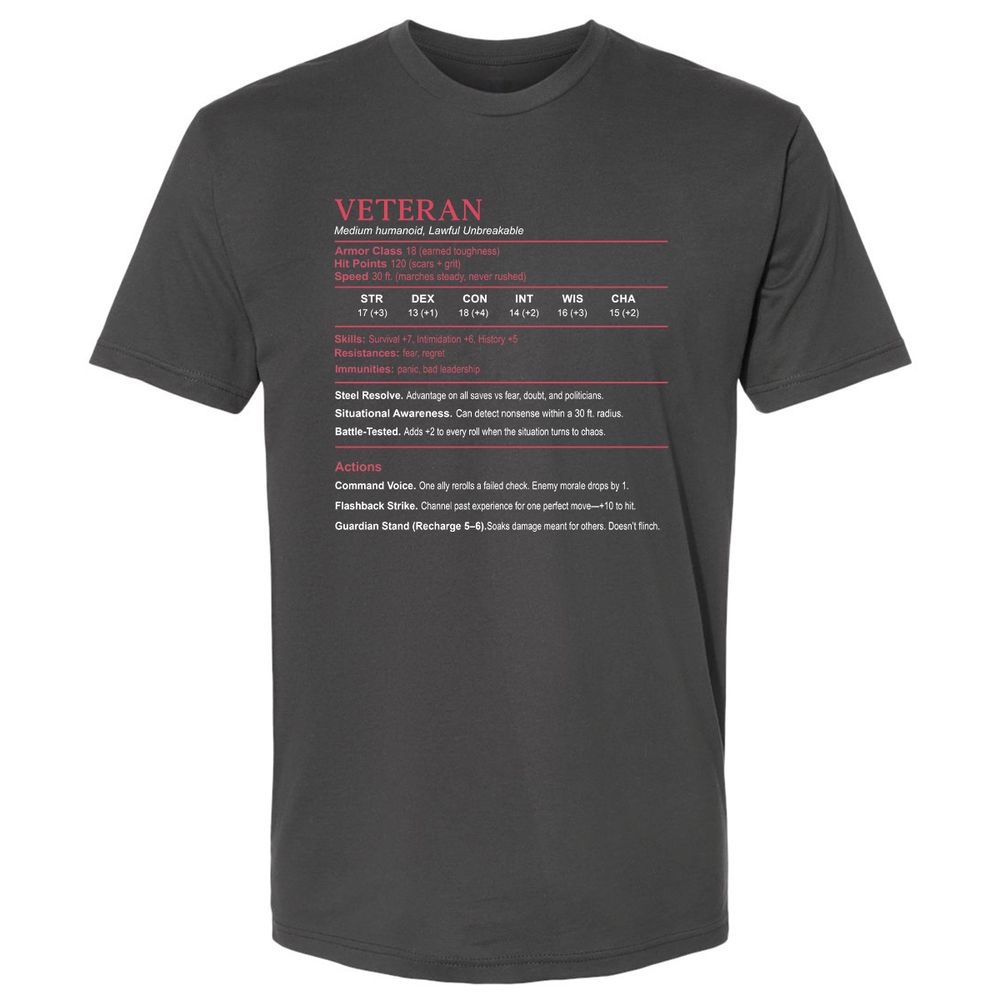 Veteran Stats Premium Unisex T-Shirt - Heavy Metal - 8