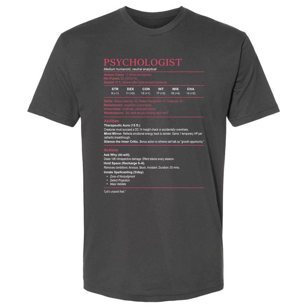 Psychologist Stats Premium Unisex T-Shirt - Heavy Metal - 8