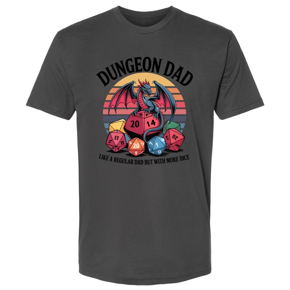 Dungeon Dad With More Dice Premium Unisex T-Shirt - Heavy Metal - 8