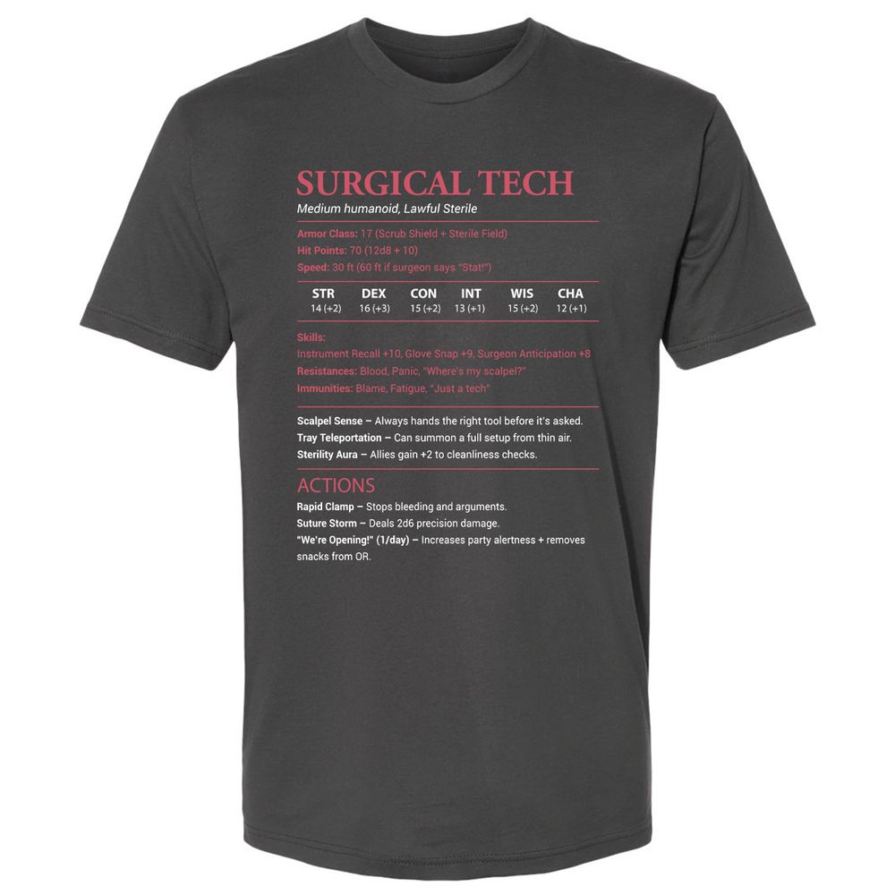 Surgical Tech Premium Unisex T-Shirt - Heavy Metal - 8