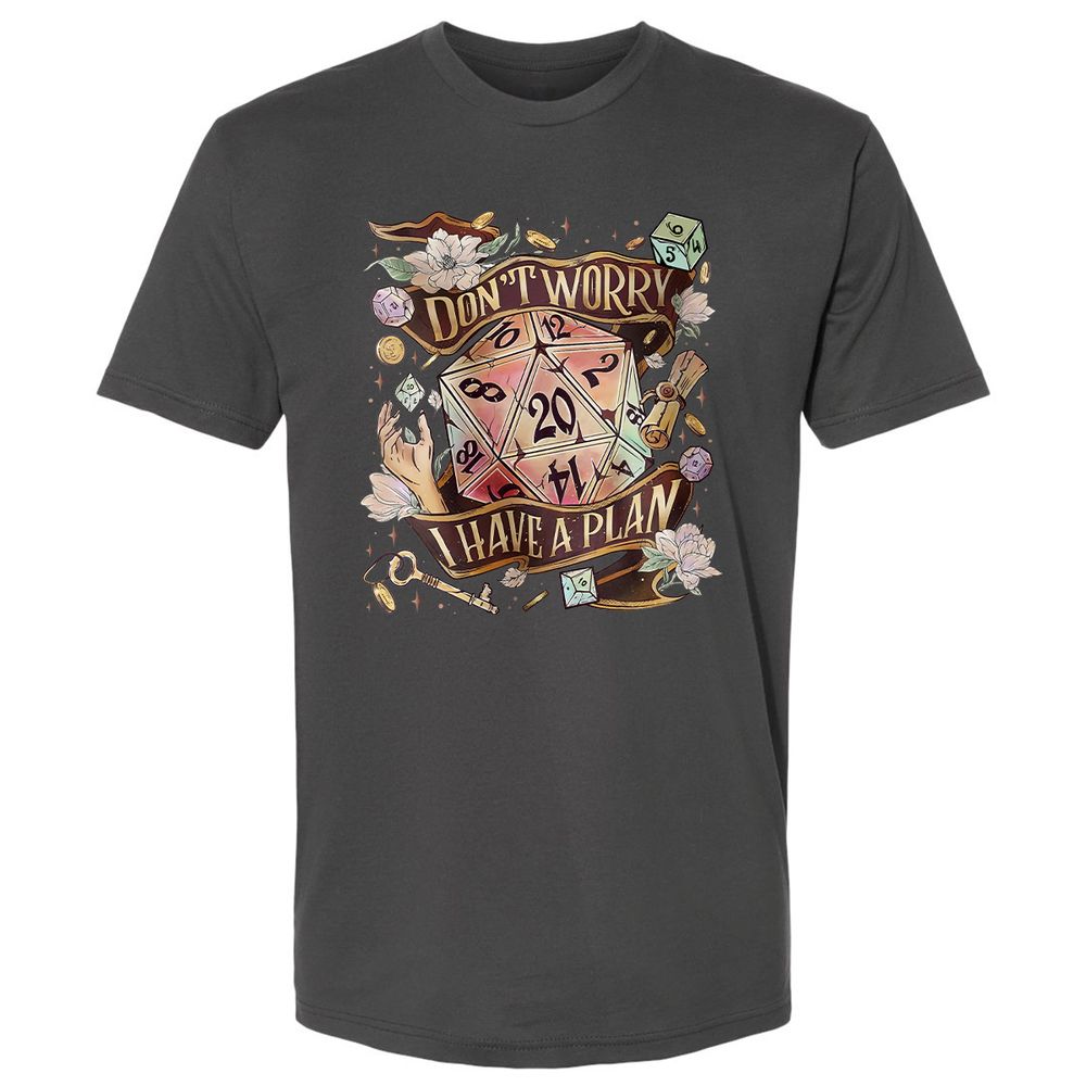 Floral Don't Worry I Have A Plan Premium Unisex T-Shirt - Heavy Metal - 8