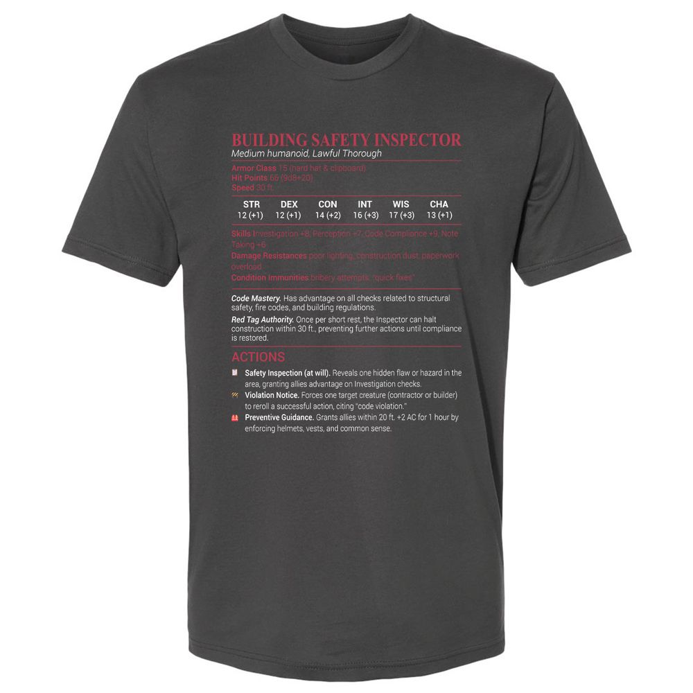 Building Safety Inspector Premium Unisex T-Shirt - Heavy Metal - 8