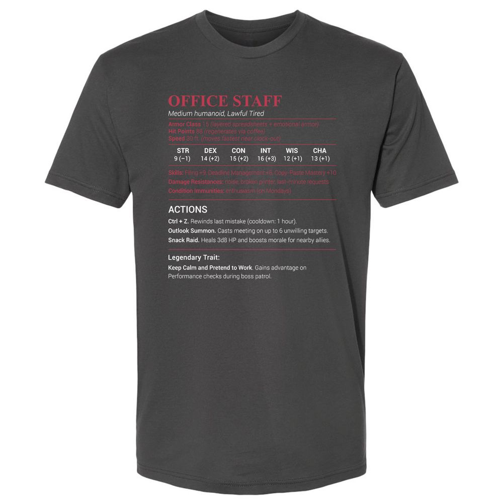 Office Staff Premium Unisex T-Shirt - Heavy Metal - 8