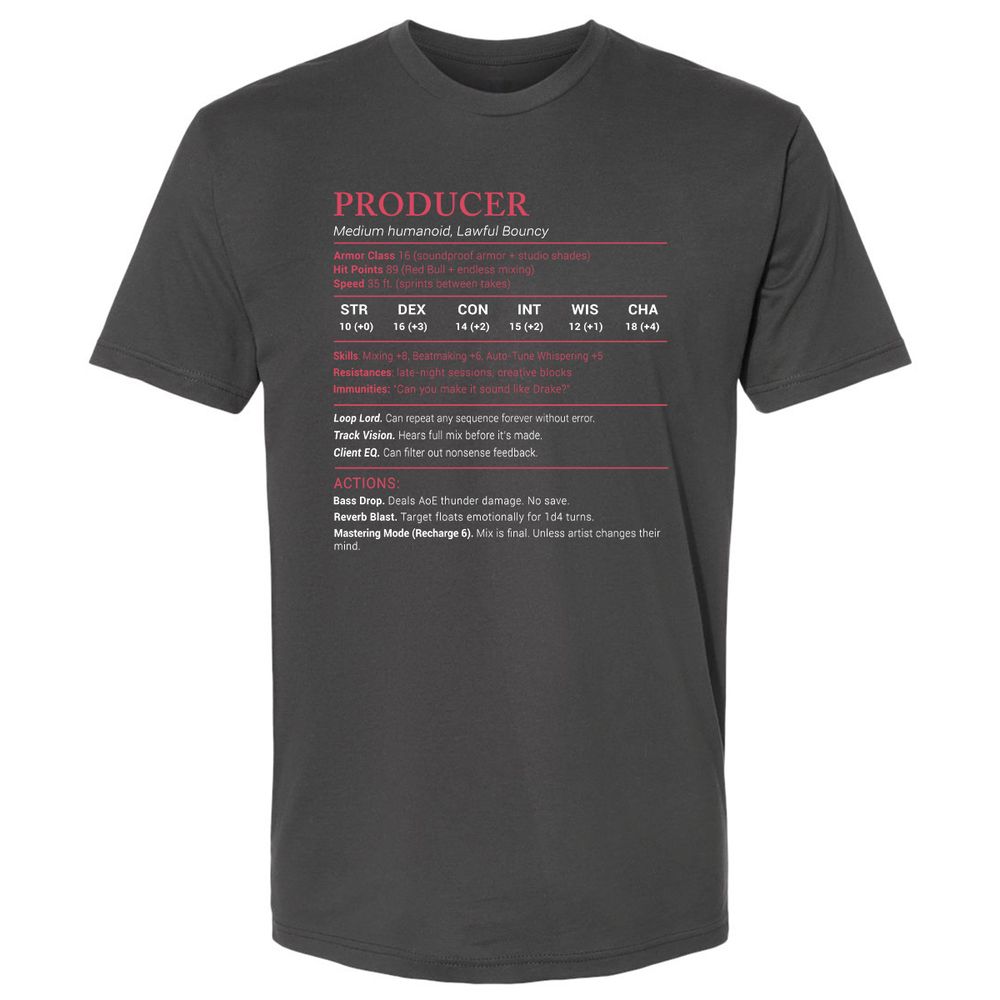 Producer Stats Premium Unisex T-Shirt - Heavy Metal - 8