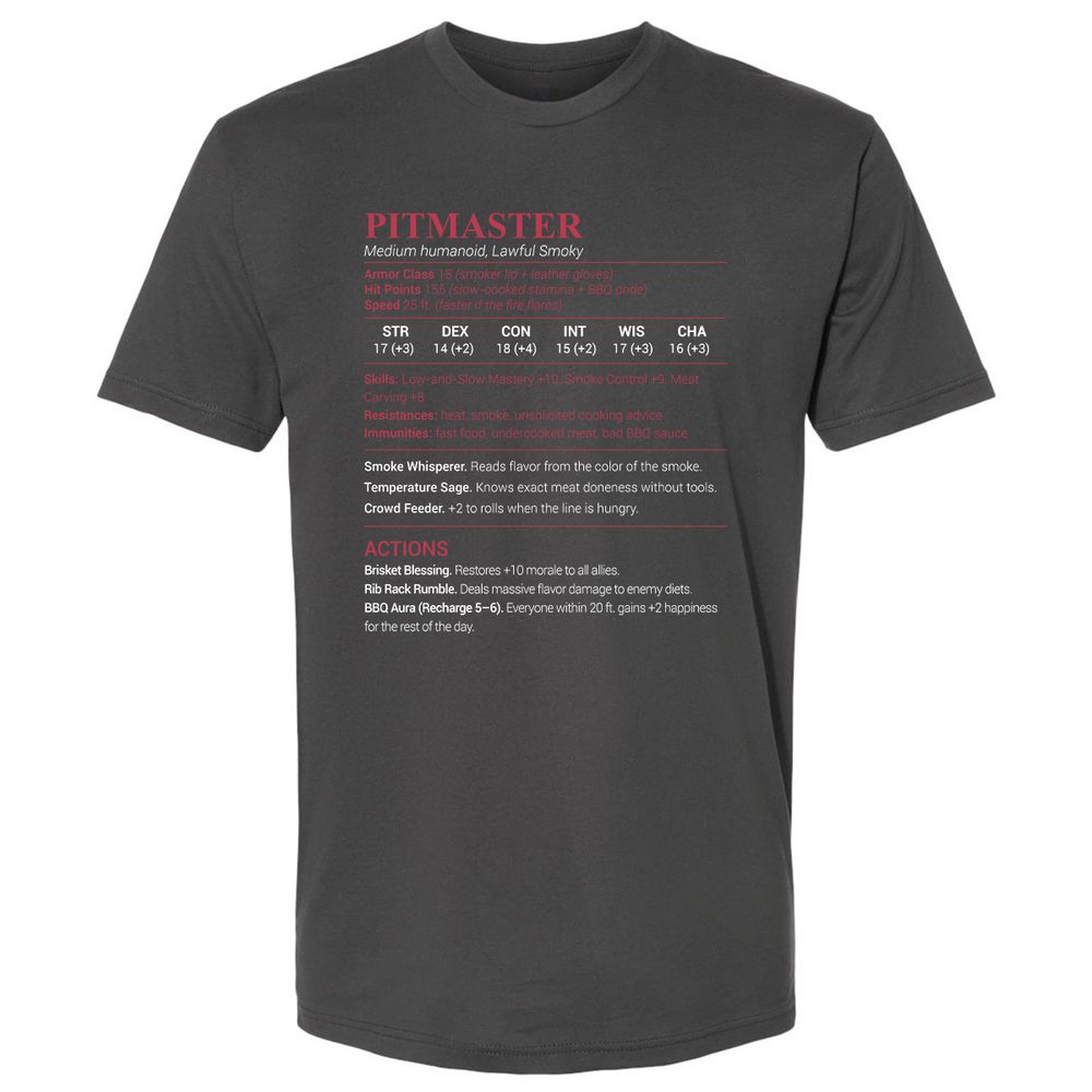 Pitmaster Stats Premium Unisex T-Shirt - Heavy Metal - 8
