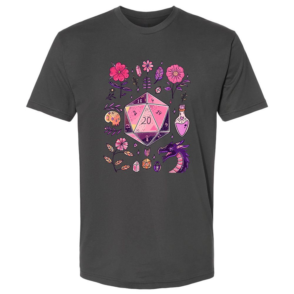 Mystic D20 Floral Dice Art - Heavy Metal - 8