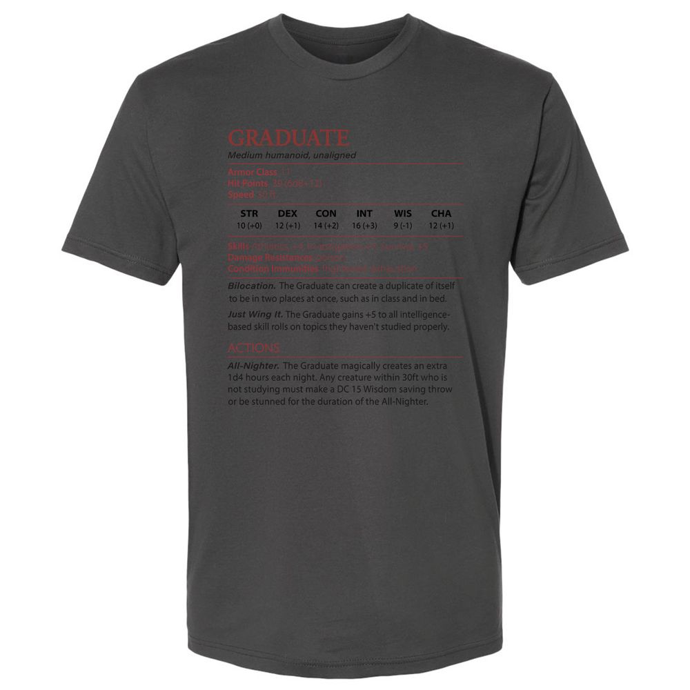 Graduate Stats Premium Unisex T-Shirt - Heavy Metal - 8