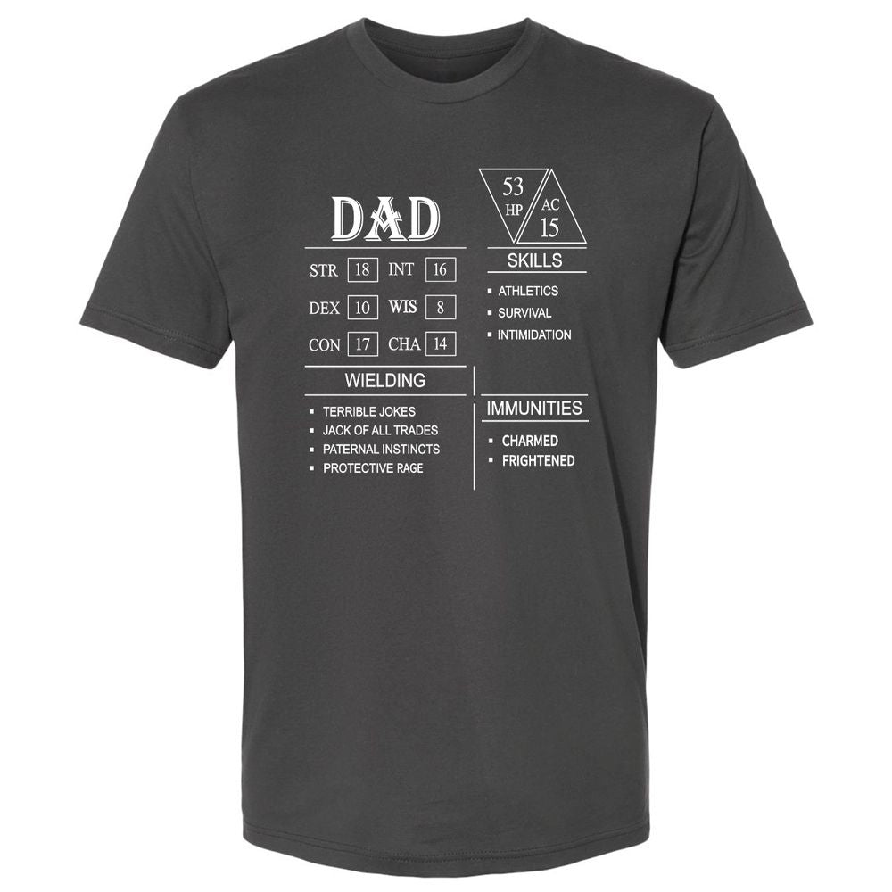 Dad Stat Block Premium Unisex T-Shirt - Heavy Metal - 8