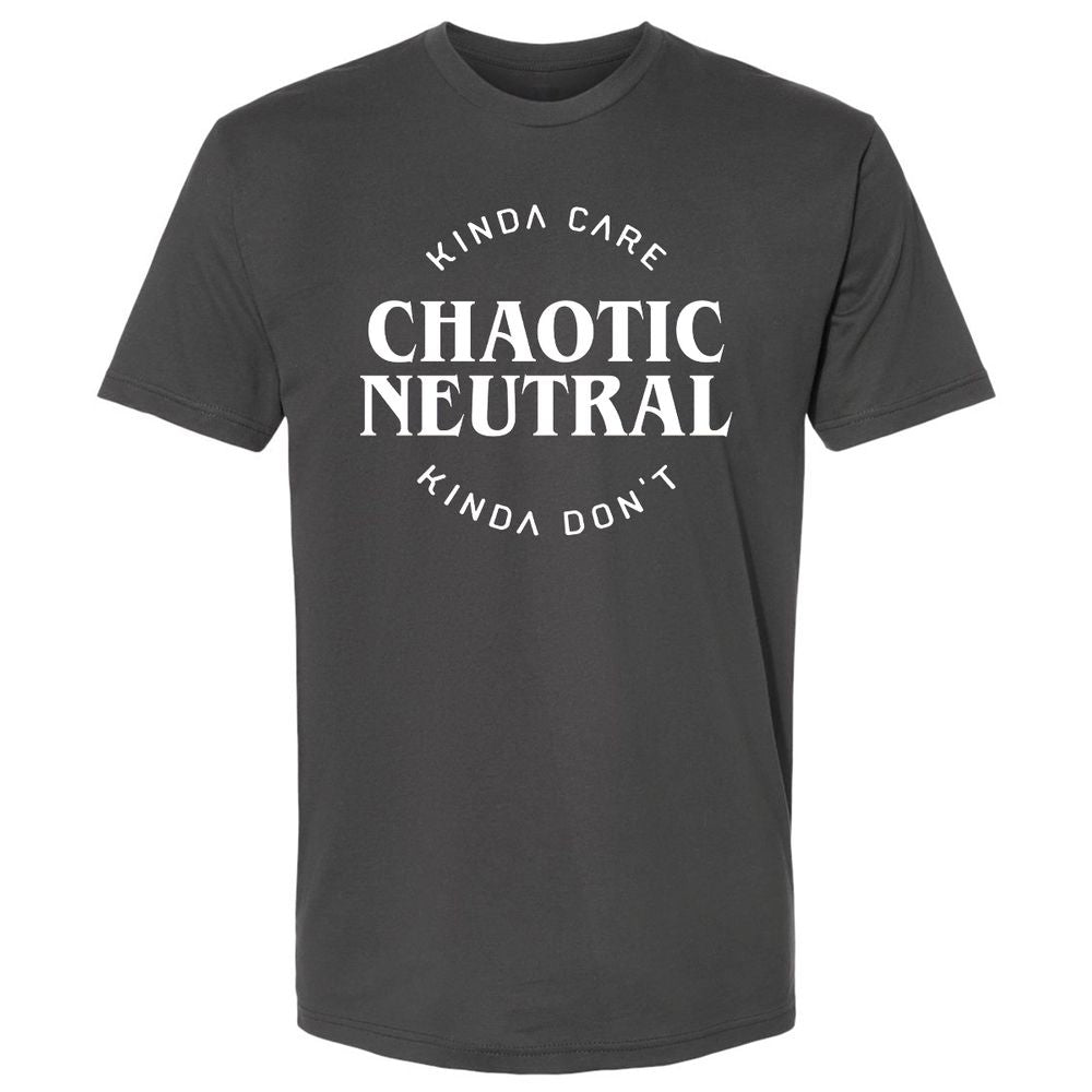 Chaotic Neutral Alignment Kinda Care Kinda Don't Premium Unisex T-Shirt - Heavy Metal - 8