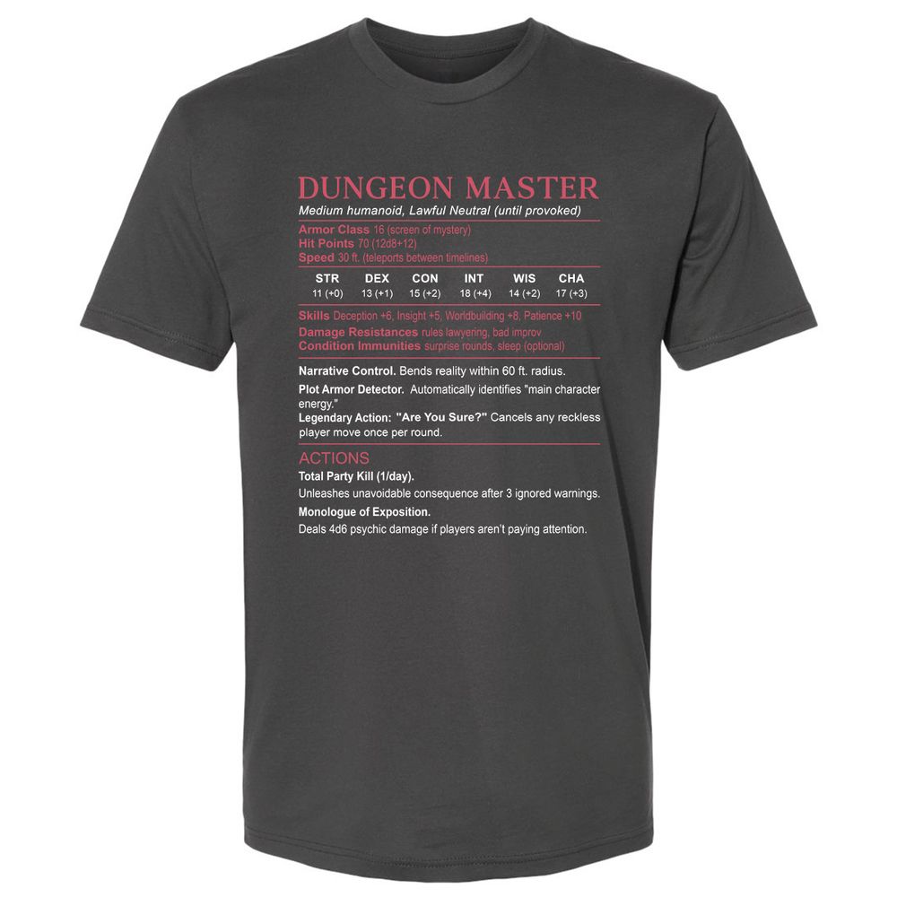 Dungeon Master Stats Premium Unisex T-Shirt - Heavy Metal - 8