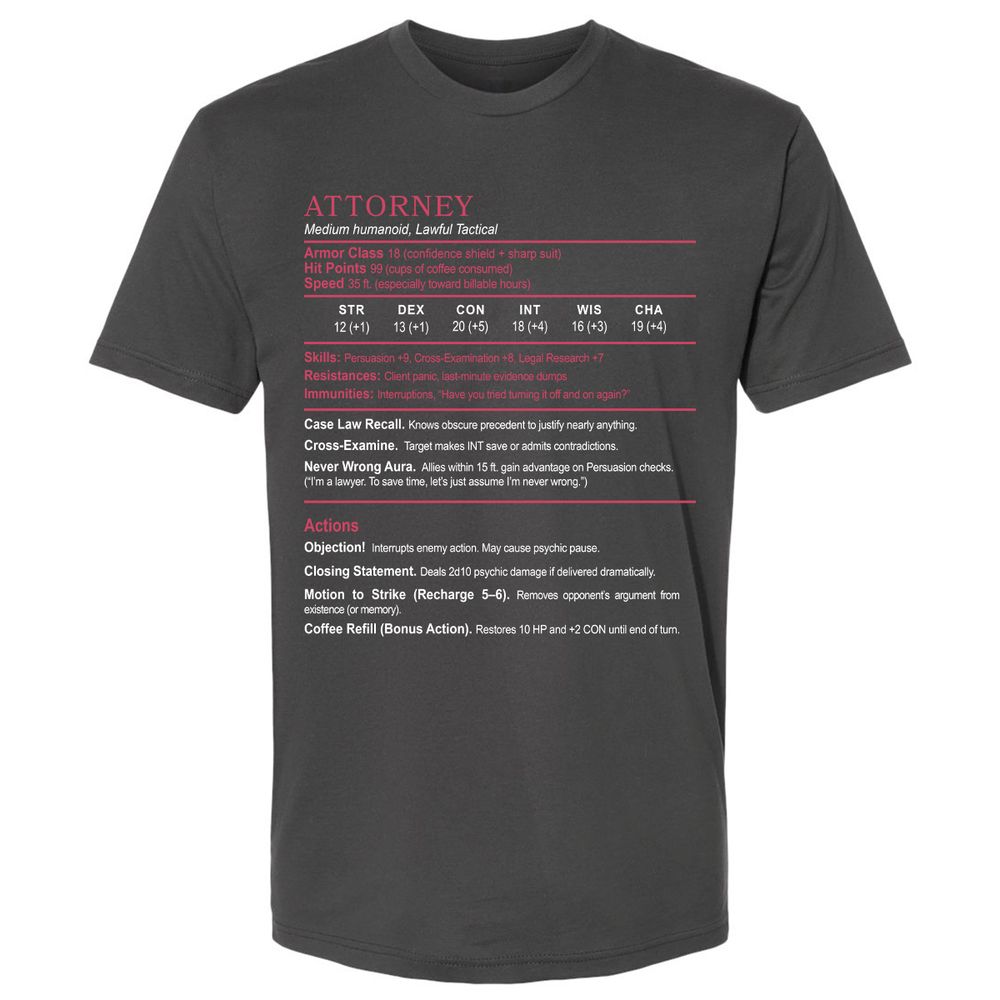 Attorney Premium Unisex T-Shirt - Heavy Metal - 8