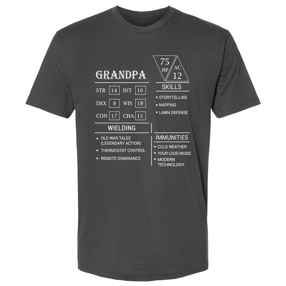 Grandpa Stats Premium Unisex T-Shirt - Heavy Metal - 8